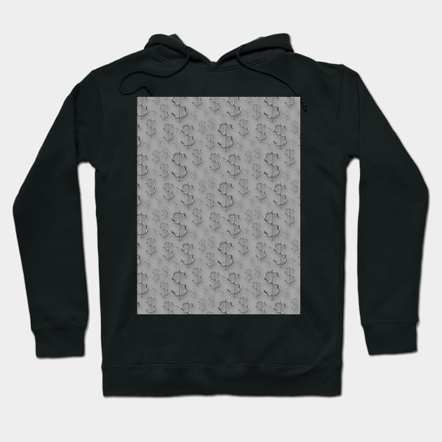 Sliver dollar signs pattern Hoodie by Spinkly